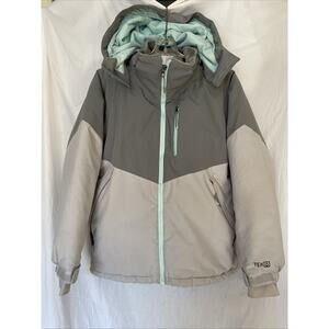 L.L. BEAN Patroller TEK Kids 14 Gray Blue Waterproof Ski Jacket Parka Coat Lined